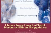 How does heat affect natural blue sapphire