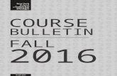 Fall 2016 Course Bulletin