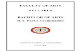 FACULTY OF ARTS SYLLABUS BACHELOR OF ARTS B.A. Part I ...