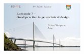 Eurocode 7 – Good practice in geotechnical design