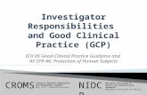 Investigator Responsibilities and Good Clinical Practice (GCP) Slides