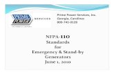 NFPA-110 Standards for Emergency & Stand-by Generators June 1 ...