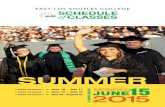 East Los Angeles College Summer 2015 Schedule of Classes