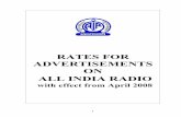 RATES FOR ADVERTISEMENTS ON - All India Radio