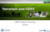 CERT Basic Training Unit 8 - Terrorism and CERT