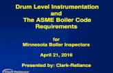 Drum Level Instrumentation and the ASME Boiler Code Requirements