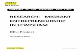 RESEARCH: MIGRANT ENTREPRENEURSHIP IN LEWISHAM