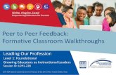 Peer to Peer Feedback: Formative Classroom Walkthroughs