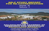 Self Study Report for Re-Accrediation (Cycle 2) Volume-I