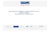 European Higher Education Fair India 2016 Exhibitors' Manual