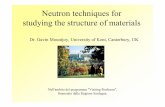 Neutron techniques for studying the structure of materials