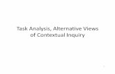 Task Analysis, Alternative Views of Contextual Inquiry