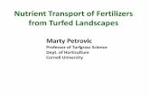 Nutrient Transport of Fertilizers from Turfed Landscapes