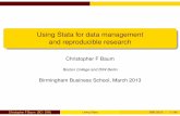 Using Stata for data management and reproducible research