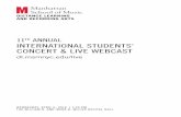 INTERNATIONAL STUDENTS' CONCERT & LIVE WEBCAST