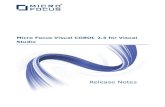 Micro Focus Visual COBOL 2.3 for Visual Studio Release Notes