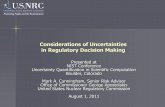 Considerations of Uncertainties in Regulatory Decision Making