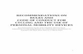 Recommendations on Rules and Code of Conduct for Cycling and ...