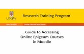 Guide to accessing the online Epigeum courses in Moodle