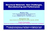 Structural Materials: New Challenges, Manufacturing and Performance