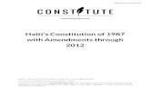 Haiti's Constitution of 1987 with Amendments through 2012