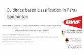 Evidence based classification in Para-Badminton