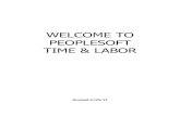 WELCOME TO PEOPLESOFT TIME & LABOR