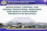 Regulatory Control for Herbal/traditional Medicines and Health ...