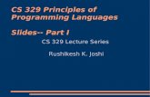 CS 329 Principles of Programming Languages Slides-- Part I