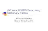QC Your RDBMS Data Using Dictionary Tables - SAS