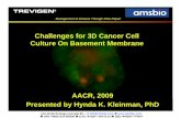 Challenges for 3D Cancer Cell Culture On Basement Membrane ...