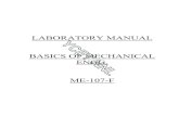 LABORATORY MANUAL BASICS OF MECHANICAL ENGG. ME-107-F