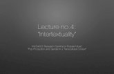 Lecture no.4: “Intertextuality”