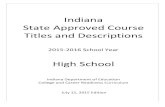 Indiana State Approved Course Titles and Descriptions