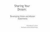 Sharing Your Dream: Developing Vision and Mission Statements