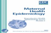 Maternal Health Epidemiology Reproductive Health Series Module 2