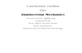 Lectures notes On Engineering Mechanics