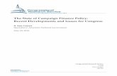 The State of Campaign Finance Policy: Recent Developments and ...