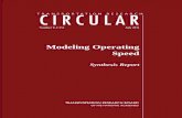 Modeling Operating Speed: Synthesis Report