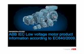 ABB IEC Low voltage motor product information according to EC640 ...