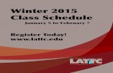 Winter 2015 Class Schedule
