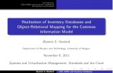 Realization of Inventory Databases and Object-Relational Mapping ...