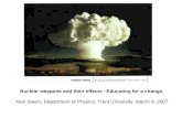Nuclear weapons and their effects –Educating for a change.