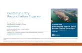 Customs' Entry Reconciliation Program