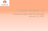 General Ledger and Fixed Assets January 12, 2011