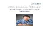 ESOL Literacies National 2: Alphabet, numbers and phonics