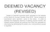 Details of Deemed vacancies were uploaded on the website of the ...