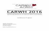CARWH 2016 Conference Program