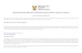 Register of Private Higher Education Institutions - 1 MARCH 2013