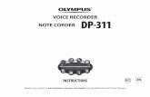 Olympus DP-311 Digital Recorder Instructions